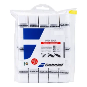 Babolat Pro Tour Overgrip in White - Pack of 30